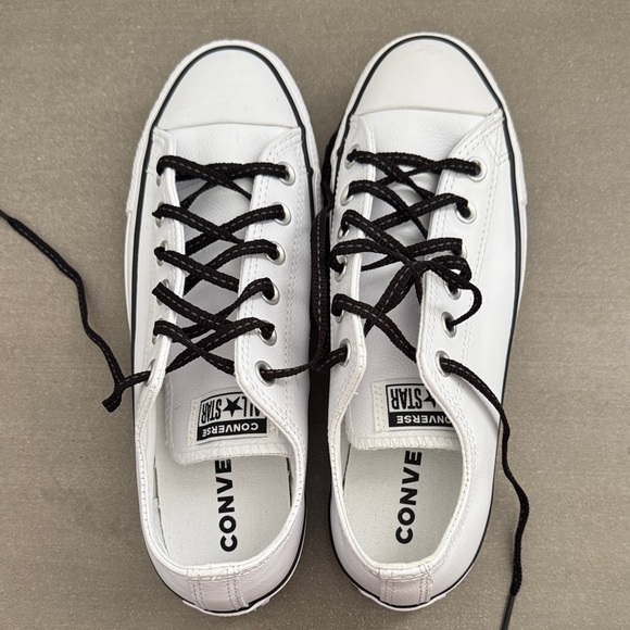 Converse White Leather Low-Top Sneakers - Picture 5 of 9